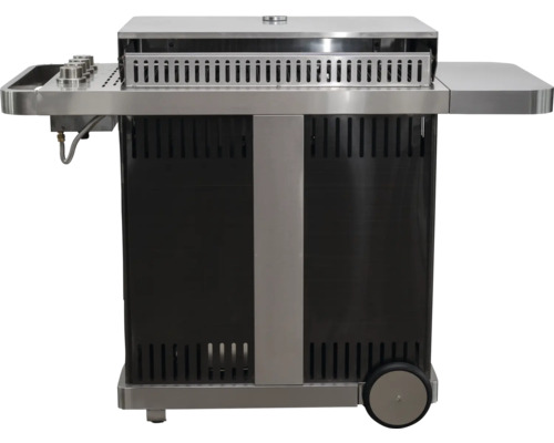 Gasgrill mit Seitenablage und Rädern