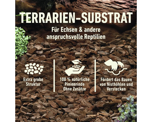 Terrarien Substrat für Reptilien aus Pinienrinde mit grober Struktur