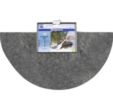 Graue Schafwoll-Disc für Winterschutz von Pflanzen aus 100 Prozent Schafwolle, Videx Logo, umweltfreundliches Material, Durchmesser 45 Zentimeter.