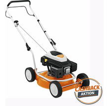 Benzinrasenmäher mit Fangkorb und Stahlblechgehäuse