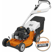 Benzinrasenmäher von Stihl mit Fangkorb und Cashback Aktion