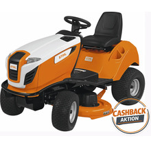 Aufsitzmäher mit Sitz und Lenkrad