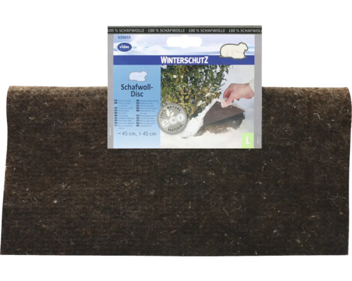 Videx Schafwoll-Disc für Winterschutz, 100 Prozent Schafwolle, 45 Zentimeter Durchmesser, braun