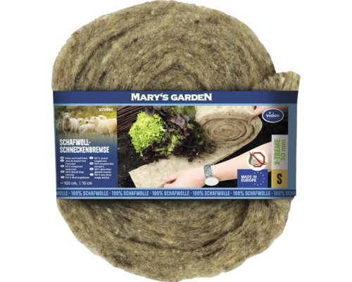 Schafwoll-Schneckenbremse von Mary's Garden aus 100 Prozent Schafwolle, 100 Zentimeter mal 10 Zentimeter, hergestellt in Europa.