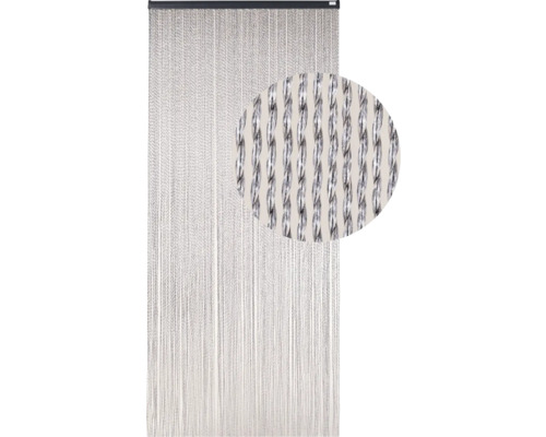 Türvorhang Art 3 90x210 cm schwarz Dekorative Fadengardine mit silberfarbenen Fäden als Raumteiler oder Fensterdekoration.