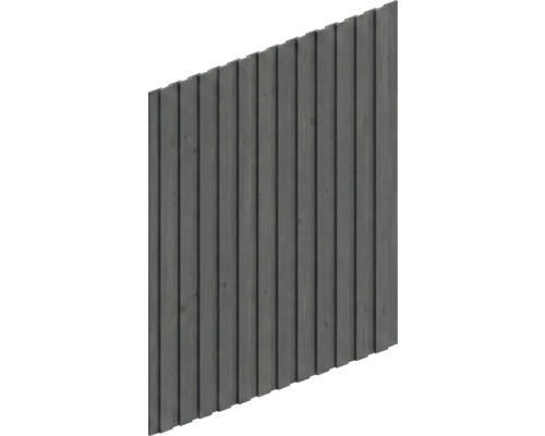 Sichtschutzelement aus Holz mit vertikalen Lamellen in Anthrazit.