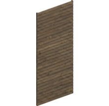 Sichtschutzelement aus Holz mit horizontalen Lamellen in Dunkelbraun