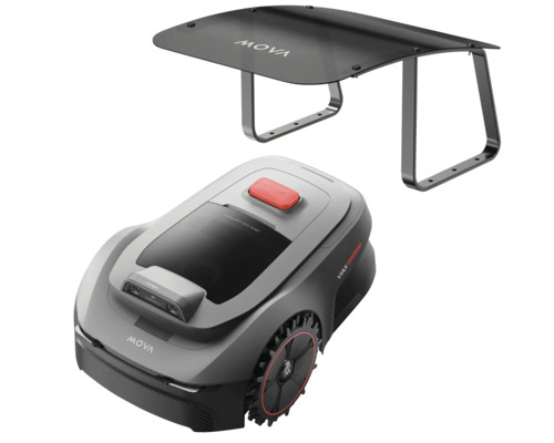 Mähroboter mit Garage zum Schutz vor Witterungseinflüssen