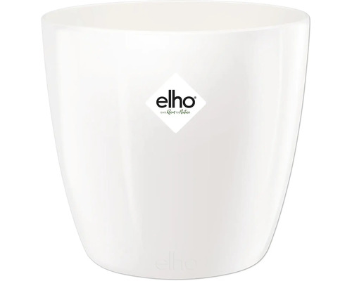 Weißer Blumentopf mit Elho Logo