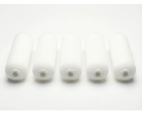 Fünf Farbwalzen für Farbauftrag