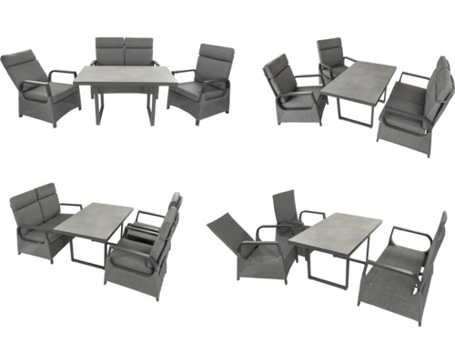 Gartenmöbel Set mit Tisch, Bank und Stühlen