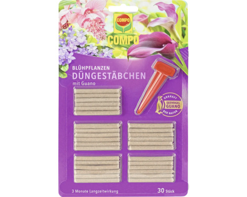 Packung Compo Dünge Stäbchen für Blühpflanzen mit Guano