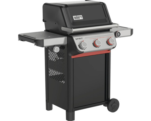 Weber Spirit Gasgrill mit drei Brennern, Sear Zone, Seitenablage und digitalem Deckelthermometer.