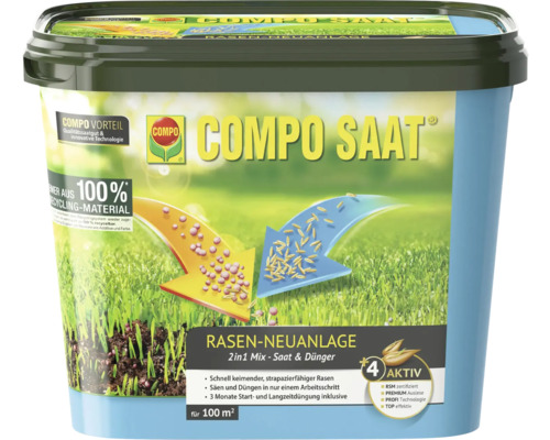 Compo Saat Rasen-Neuanlage 2in1 Mix Saat und Dünger für 100 Quadratmeter