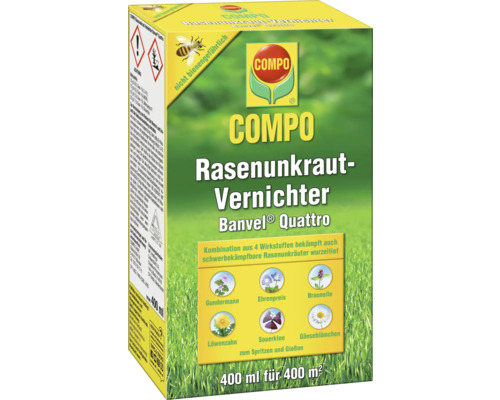 COMPO Rasenunkraut-Vernichter Banvel Quattro zur Bekämpfung von schwerbekämpfbarem Rasenunkraut