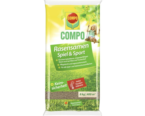 Rasensaat Spiel und Sport COMPO 8 kg 400 m² COMPO Rasensamen Spiel und Sport, 8 Kilogramm für 400 Quadratmeter