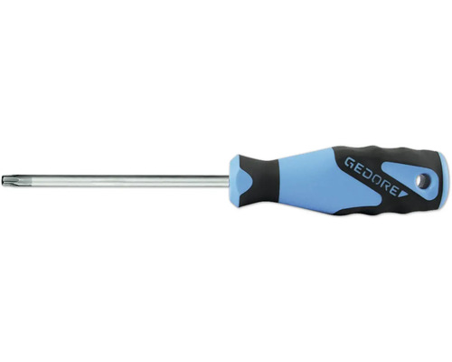Gedore Torx-Schraubendreher mit ergonomischem zwei-Komponenten-Griff und Aufhängeloch.