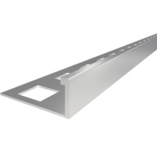 Fliesenprofil aus Aluminium, L-Form mit gestanzter Befestigungsschiene.