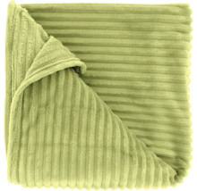 Weiche Kuscheldecke mit Rippstruktur in Cord-Optik, gefaltet.