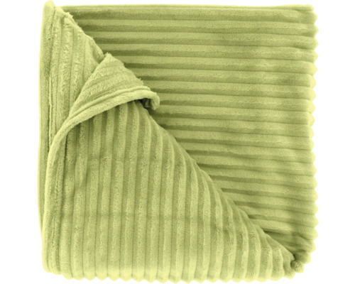 Weiche Kuscheldecke mit Rippstruktur in Cord-Optik, gefaltet.
