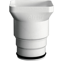 Airfit Allround-Trichter Nennweite 50 auf Nennweite 110 oder 125, aus weißem Polypropylen mit Gummidichtung.