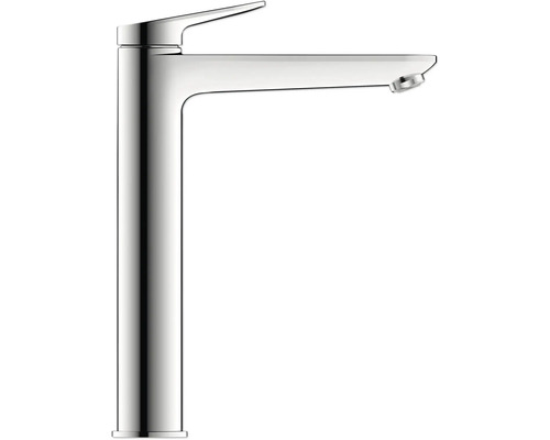 Moderne Waschtischarmatur in Chrom mit hohem Auslauf und Einhebelmischer.