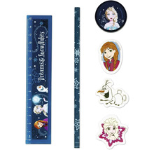Disney Frozen Schreibset mit Lineal, Bleistift, Radiergummi und Anspitzer.