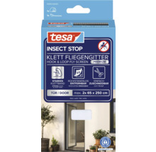 Tesa Insect Stop Klett Fliegengitter für Türen, maximale Größe 2x 65 x 250 cm