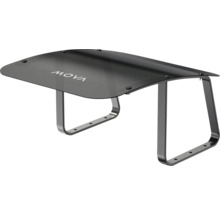 MOVA Mähroboter-Garage mit rauchgrauem Kunststoffdach und Metallgestell.