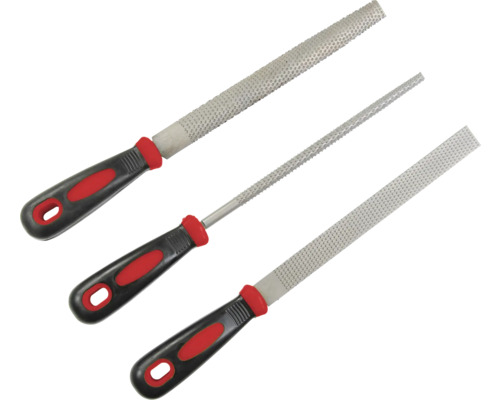 Raspelset mit drei verschiedenen Formen und Griffen
