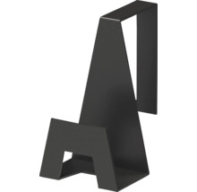 Schwarzer Handtuchhaken aus Metall zum Einhängen an Schranktüren oder Heizkörpern im modernen Design.