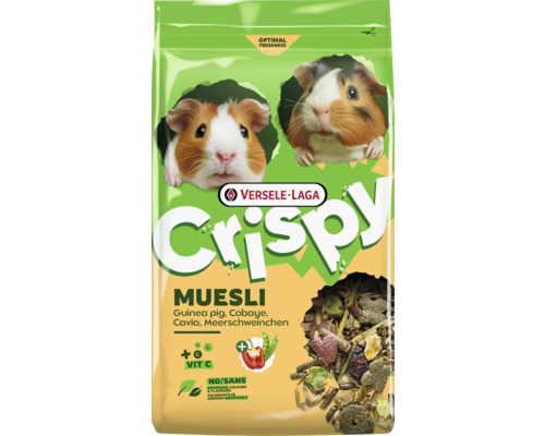 Meerschweinchenfutter Versele-Laga Crispy Muesli mit Vitamin C und Getreidemischung.
