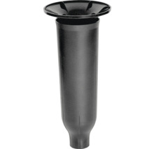 Schwarze Grabvase aus Kunststoff zum Einstecken in den Boden.