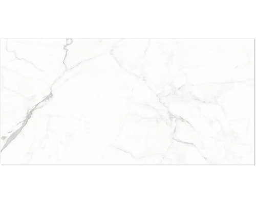 Feinsteinzeugfliese in Marmoroptik mit grauer Maserung