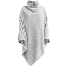 Gerippter Poncho mit Rollkragen aus weichem Material.