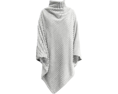 Gerippter Poncho mit Rollkragen aus weichem Material.