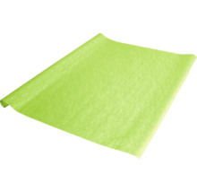 Hellgrüne Dekorfolie oder Geschenkpapier, teilweise von einer Rolle abgerollt.