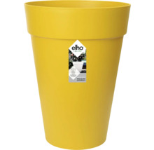 Gelber hoher Elho Pflanzkübel aus recyceltem Kunststoff mit integriertem Bewässerungssystem.