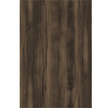 Dunkle Holzmaserung mit Astlöchern und natürlicher Struktur.