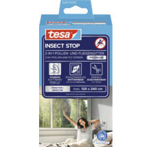 tesa Insect Stop Premium 2 in 1 Pollen- und Fliegengitter für Fenster bis maximal 120 mal 240 Zentimeter, umweltfreundlich zertifiziert.
