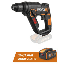 Akku-Bohrhammer Worx H3 20 Volt inklusive eines zusätzlichen Akkus mit 4,0 Amperestunden.