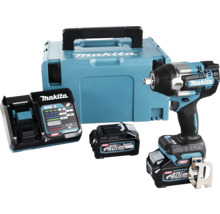 Makita Akku-Schlagschrauber Set mit zwei 40 Volt Max XGT Akkus, Ladegerät und Transportkoffer.