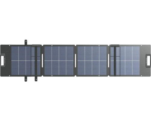 Faltbares EcoFlow Solarpanel mit vier Solarmodulen und integrierten Tragegriffen für mobile Stromversorgung.