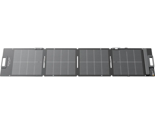 Tragbares, faltbares Solarpanel von EcoFlow mit vier Segmenten und integrierten Tragegriffen für die mobile Energieversorgung.