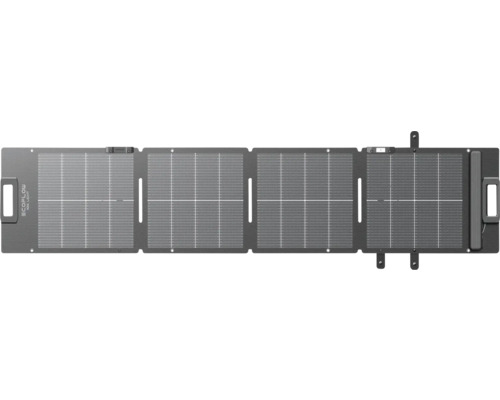 Tragbares faltbares 110 Watt Solarpanel EcoFlow Light mit vier Segmenten und Tragegriffen.