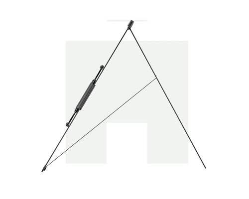 Gasdruckfeder-Set für Hochbeet-Dach, Metall, schwarz.