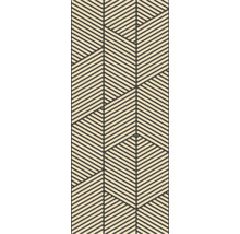 Akustikpaneel für die Wand mit geometrischem Muster aus hellen Holzlamellen.