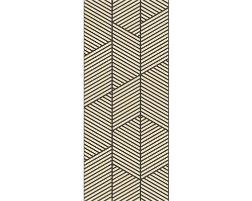 Akustikpaneel für die Wand mit geometrischem Muster aus hellen Holzlamellen.