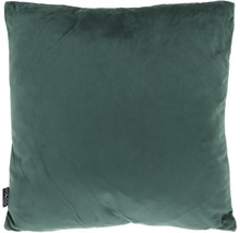 Quadratisches Zierkissen aus Samt in Dunkelgrün.