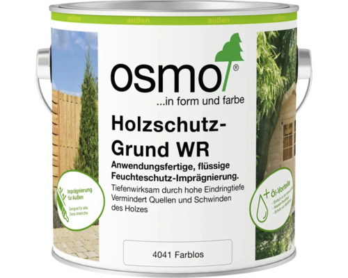 Osmo Holzschutz-Grund WR, farblose Imprägnierung für Holz im Außenbereich.